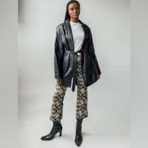 Worthington Jackets & Blazers - 💗Worthington belted black  genuine leather coat.  XL